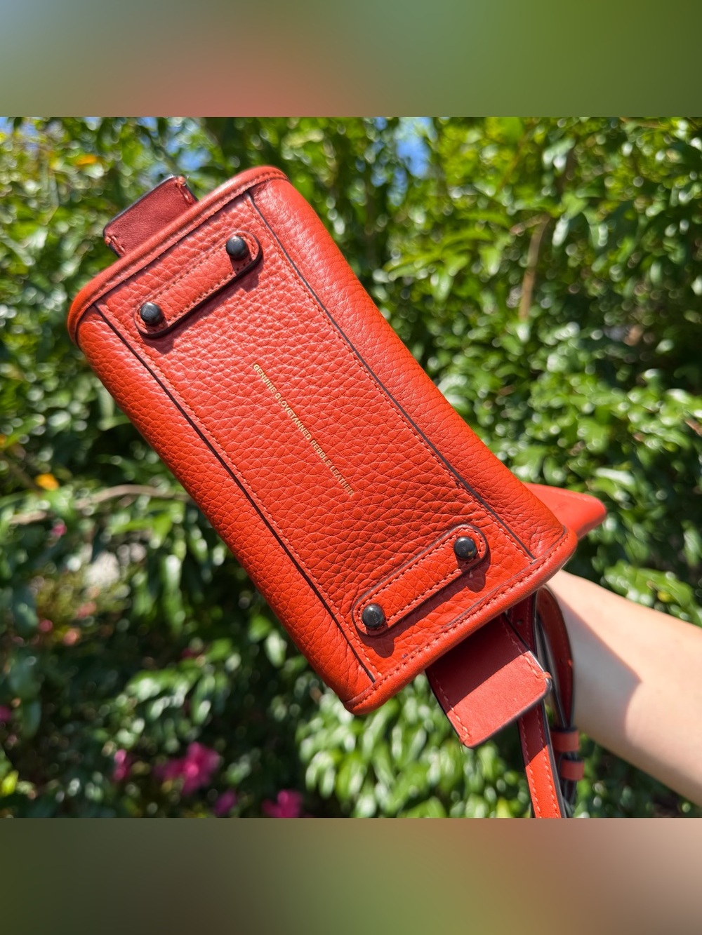 EUC Coach Rogue 17 Vermillion Orange Natural Pebble Leather Crossbody Bag 22978 - Picture 7 of 11